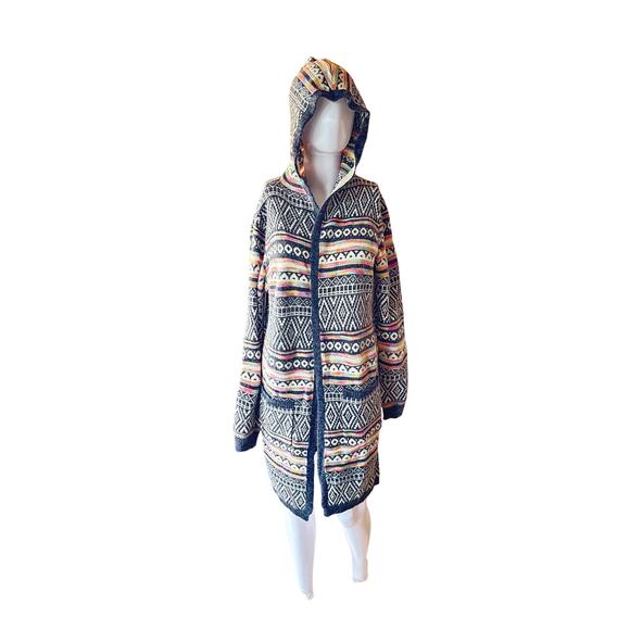 Monteau Women’s Hooded Knit Cardigan Coat Sweater Jacket Size L - Picture 1 of 5
